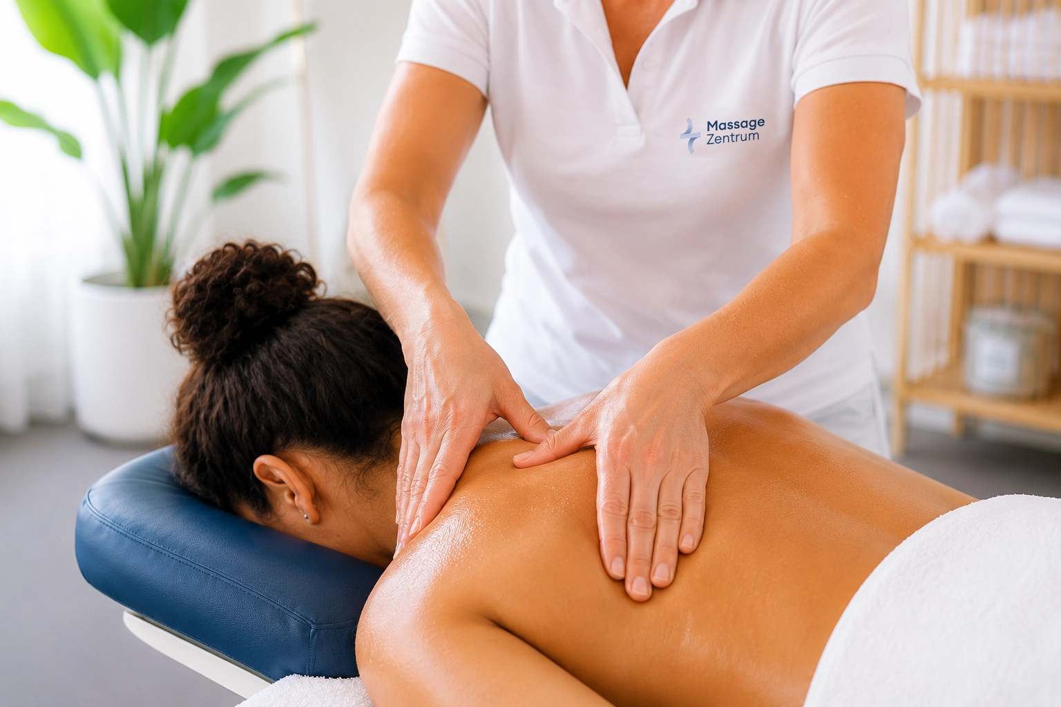 Fliessende Streichgriffe der klassischen Massage im Massage Zentrum Seuzach